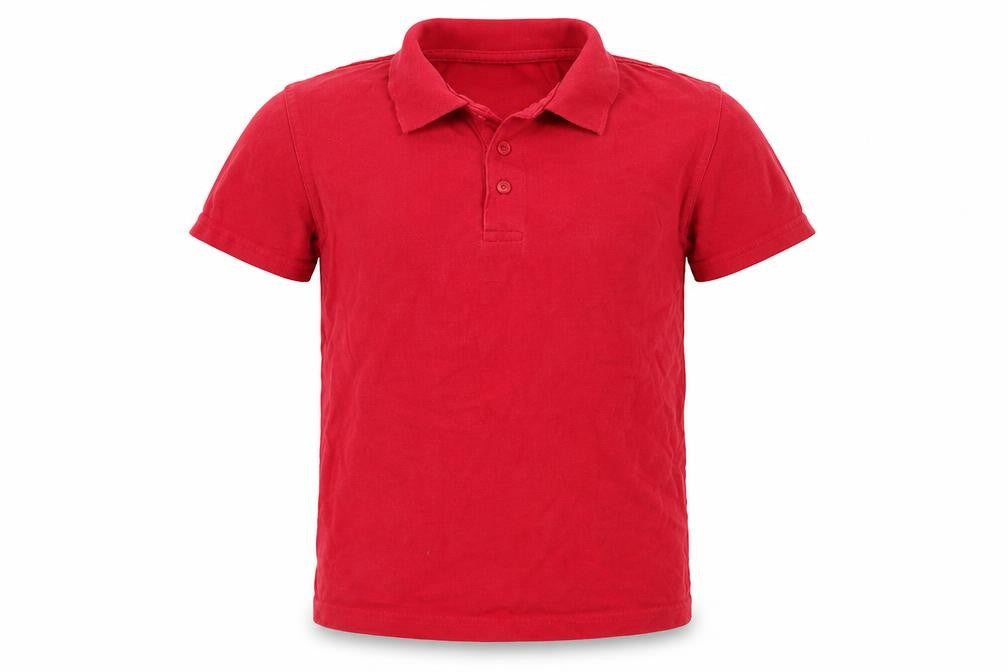 Front view of George boys’ red jersey basic t-shirt, size 8-9, years