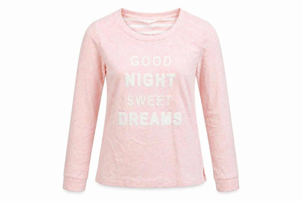 George Womens Pink Solid  Top Pyjama Top Size 8  - Good night sweet dreams