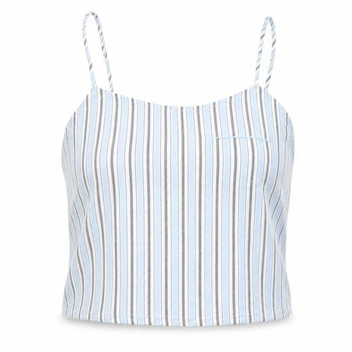 Topshop Womens Blue Striped  Cropped T-Shirt Size 10