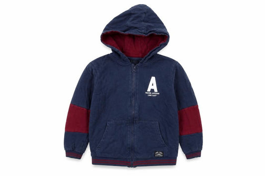 Front view of VRS boys’ blue full zip hoodie, size 7-8, years