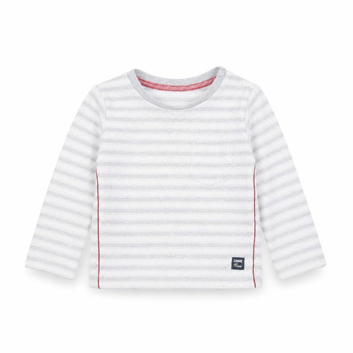 Mothercare Baby Grey Striped  Basic T-Shirt Size 9-12 Months