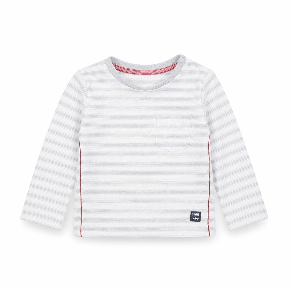 Mothercare Baby Grey Striped  Basic T-Shirt Size 9-12 Months