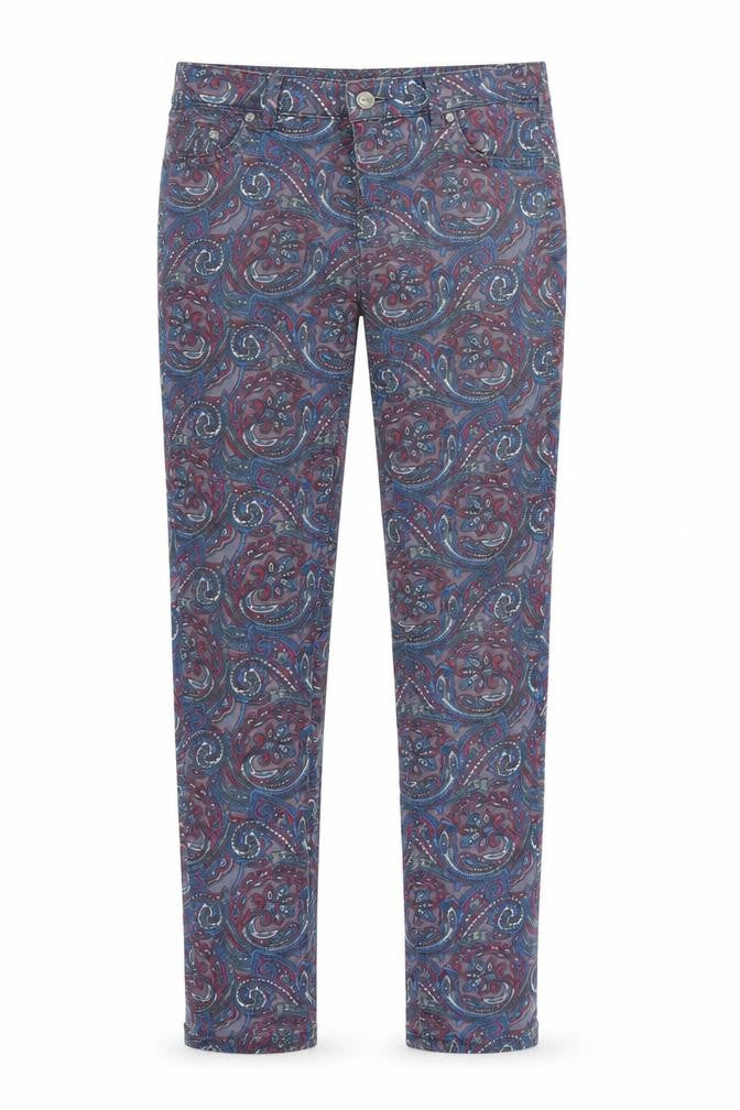 Topshop Womens Purple Paisley Denim Straight Jeans Size 30 in L30 in