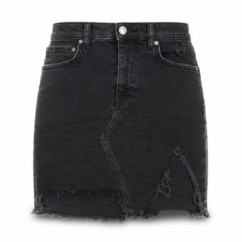 Pull&Bear Womens Black  Denim Mini Skirt Size S  - Distressed