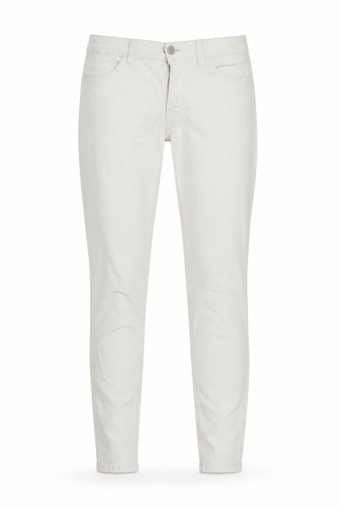 Front view of Divided women’s white denim skinny jeans, size UK 10, 30-inch leg