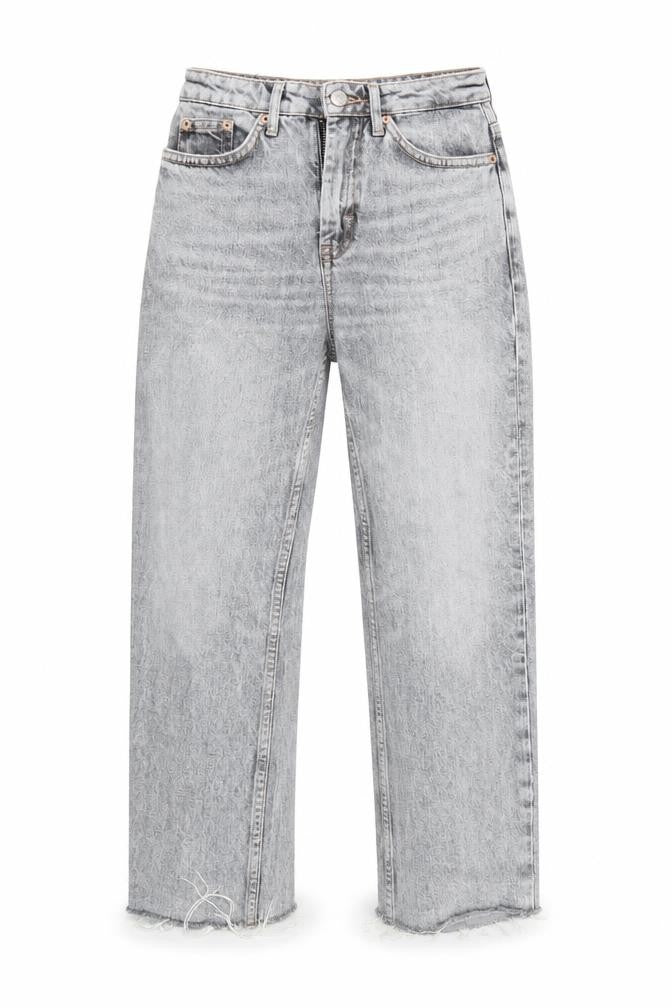 Top Shop Mens Grey  Denim Cropped Jeans Size 24 L26 in