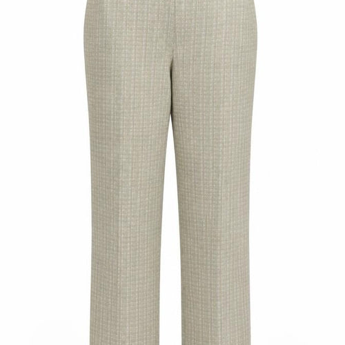 M&S Womens Beige Plaid  Trousers  Size 14 L25 in