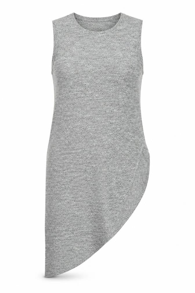Front view of Papaya women’s grey basic t-shirt, size UK 10