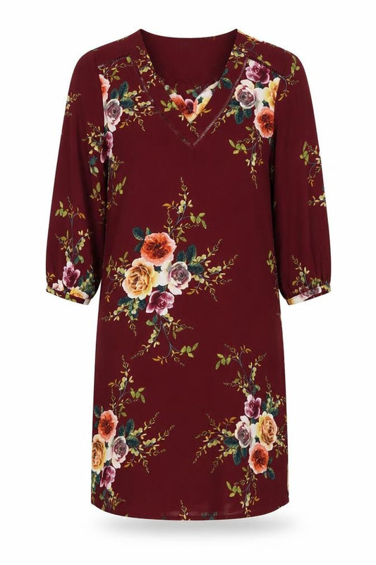Noemie & Co Womens Purple Floral  A-Line  Size S