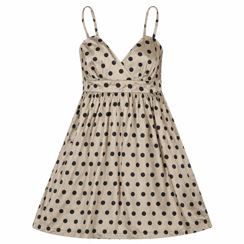 ICHI Womens Gold Polka Dot  Fit & Flare  Size XS