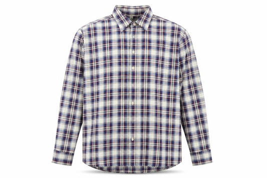 Front view of argelo men’s multicoloured check button-up, size 17