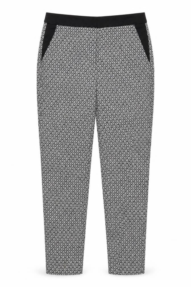 F&F Womens Black Argyle/Diamond  Trousers  Size 6 L28 in