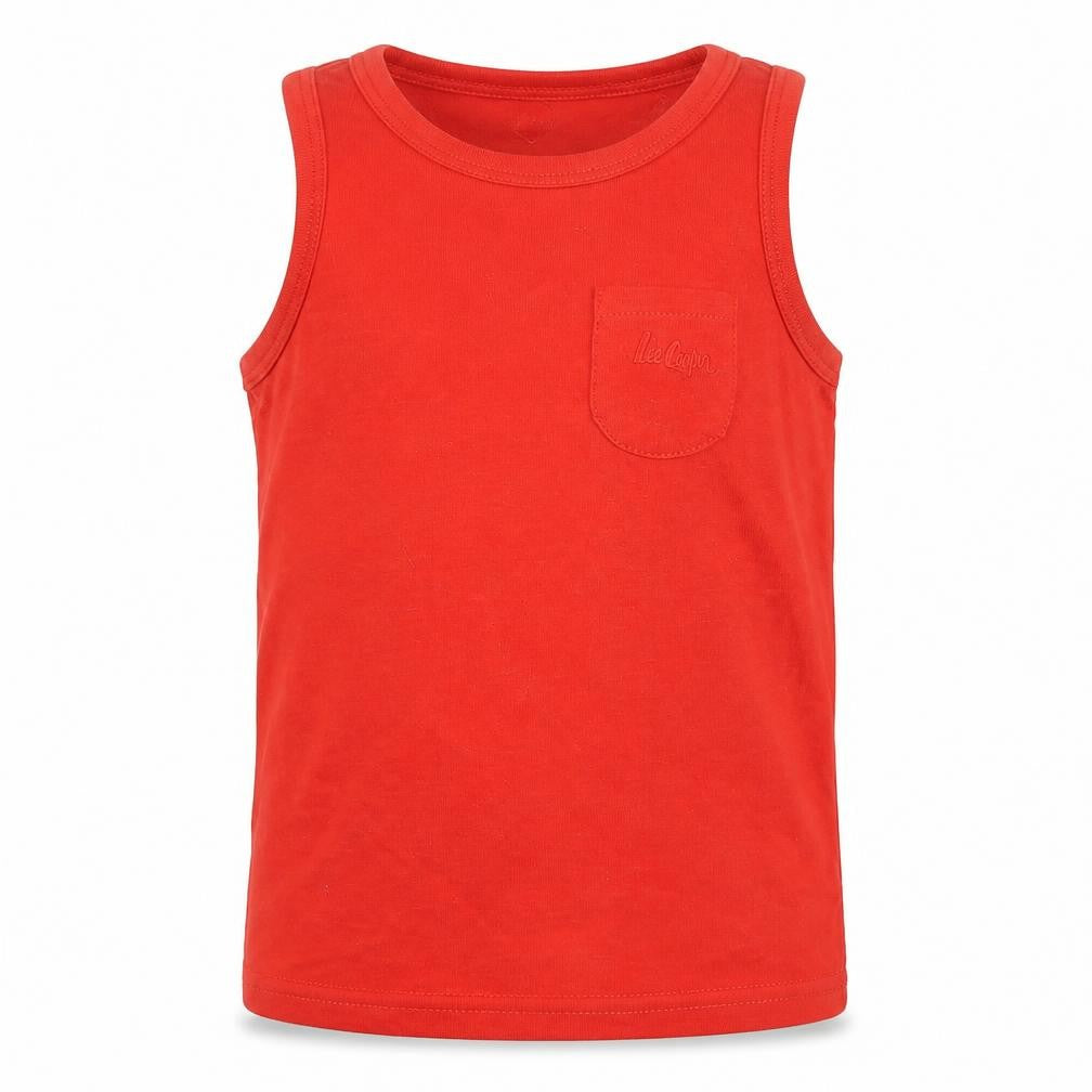 Front view of Lee Cooper boys’ orange basic t-shirt, size 7-8, years