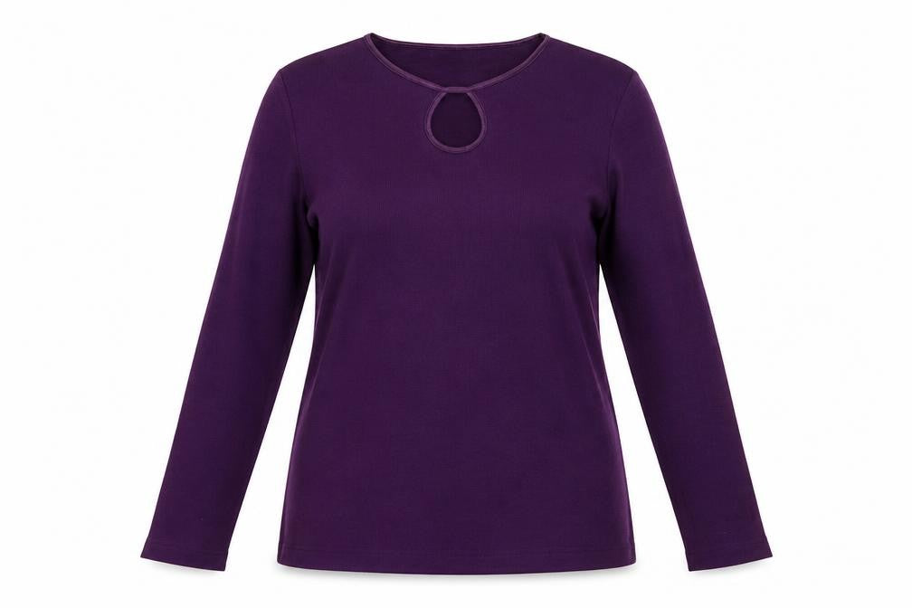 Front view of Bonmarché women’s purple jumper, size S
