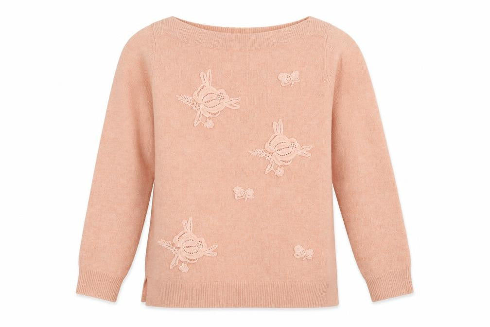 Front view of M&Co women’s orange jumper, size UK 10