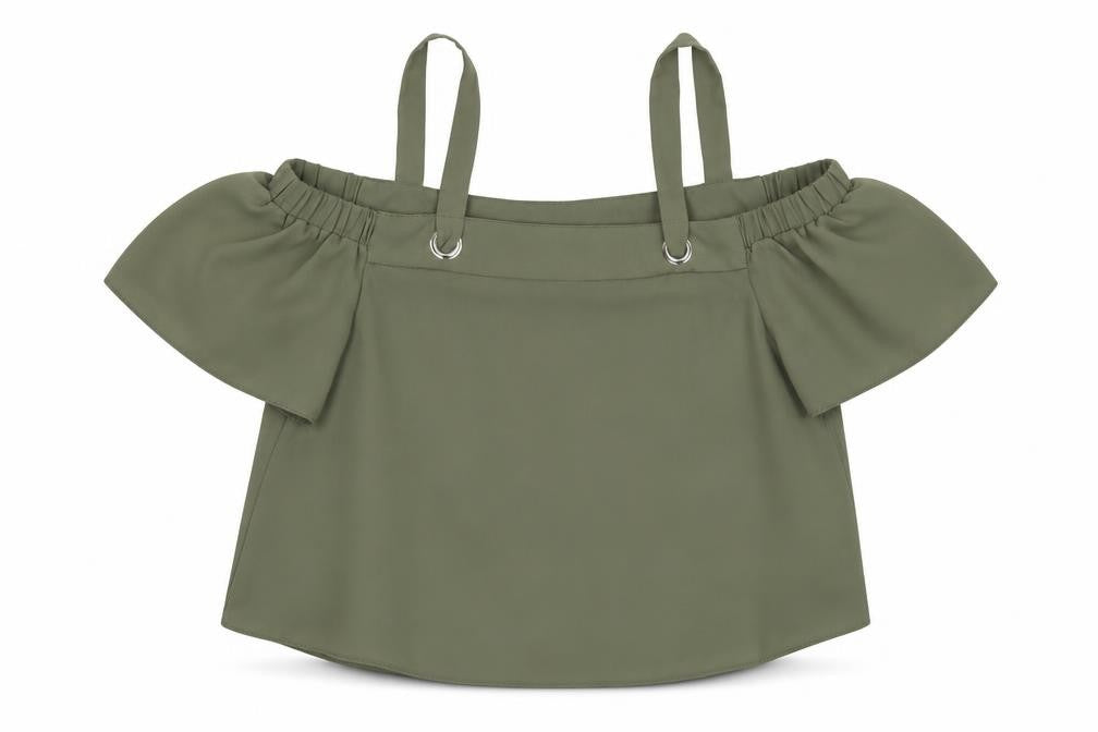 New Look Girls Green   Cropped Blouse Size 2 Years