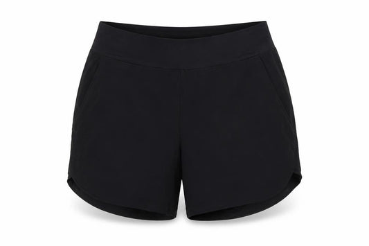 Front view of LANDSEND women’s black bermuda shorts, size UK 8