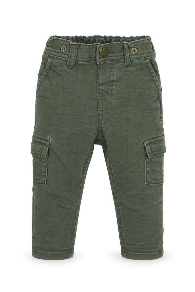Front view of H&M Baby Green Track Pants Jeans, size 6-9, Months