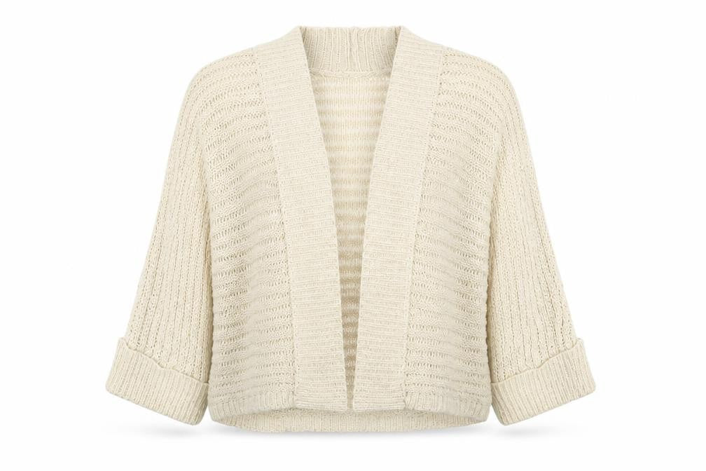 Front view of Wallis women’s beige knit wrap jumper, size M
