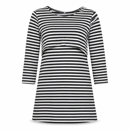 anan baby Womens White Striped  Fit & Flare  Size M