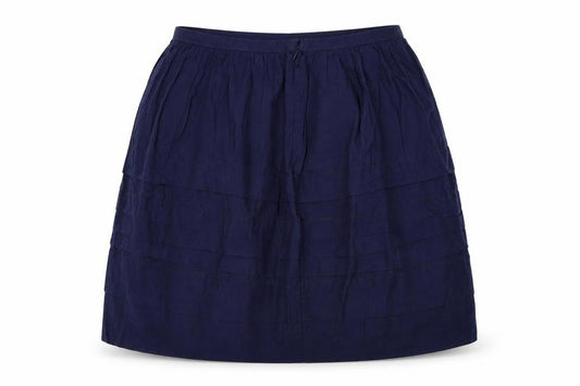 Front view of Gap women’s blue flare skirt, size UK 6