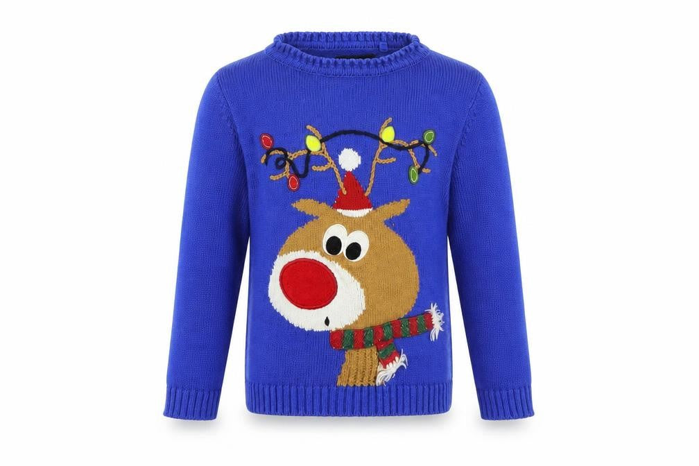 Front view of Next boys’ blue jumper, size 2, years - randeer