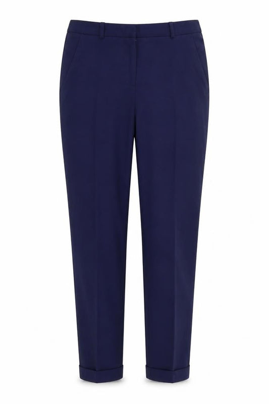 Front view of ASOS women’s blue sweatpants, size UK 8, 23-inch leg
