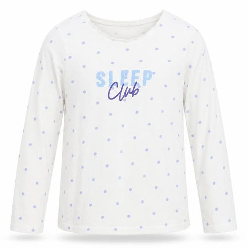George Girls White Polka Dot  Basic T-Shirt Size 9-10 Years  - Sleep Club
