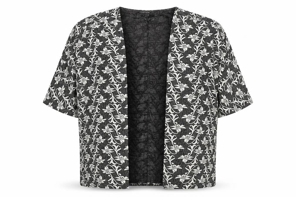 Warehouse Womens Grey Floral  Cardigan Jumper Size S