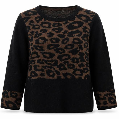 Country Casuals Womens Brown Animal Print  Pullover Jumper Size M