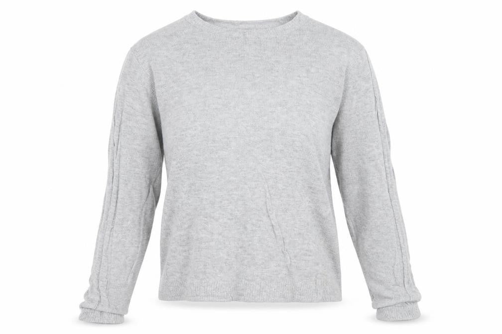 Front view of Zara women’s grey knit jumper, size L