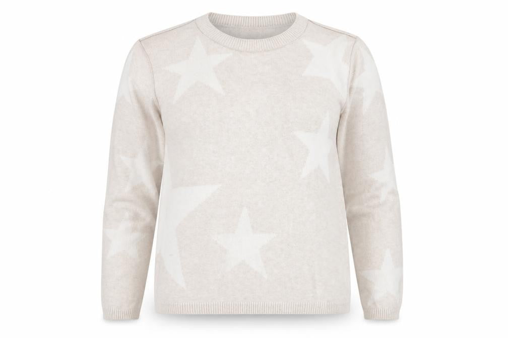 Marks and Spencer Womens Ivory Geometric Knit Pullover Jumper Size 12  - Stars