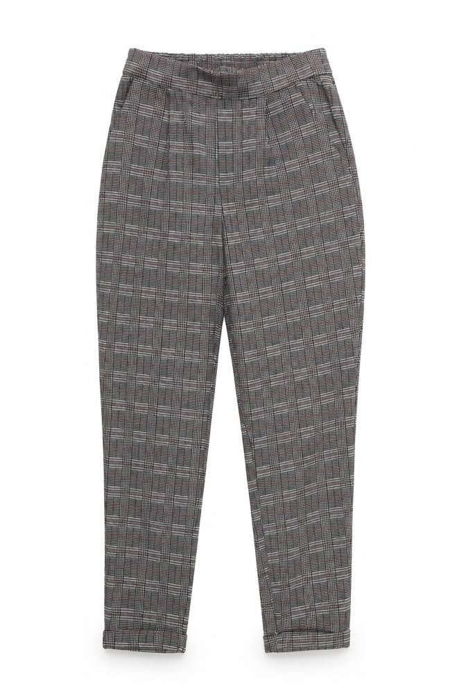 Jaqueline deYong Womens Grey Check  Trousers  Size S L26 in