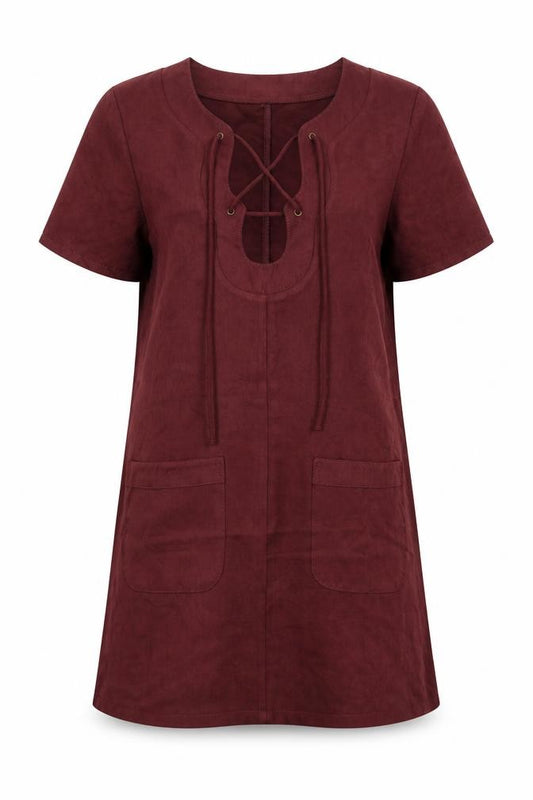 Front view of Boohoo women’s purple a-line, size UK 8