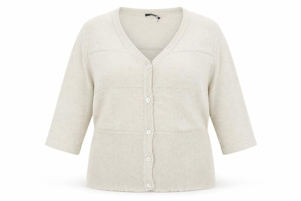 BM Womens White  Knit Jacket Coatigan Size XL