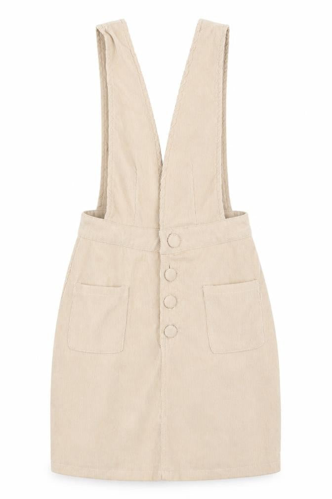 Front view of women’s beige a-line, size UK 6
