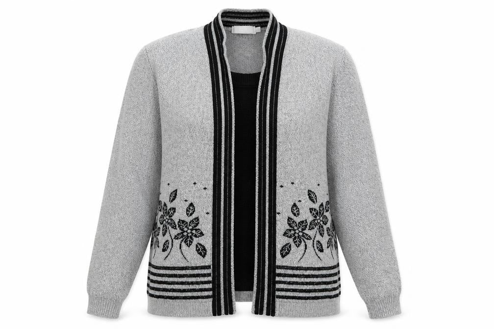 Front view of Sarah Hamilton women’s grey jumper, size L