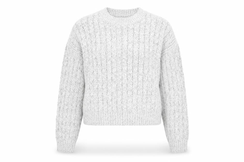 Front view of Topshop women’s grey jumper, size UK 6