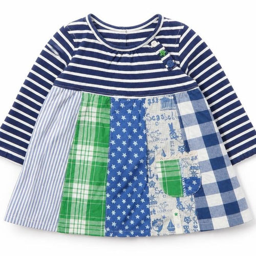 Next  Girls Blue Argyle/Diamond  Fit & Flare  Size 9-12 Months