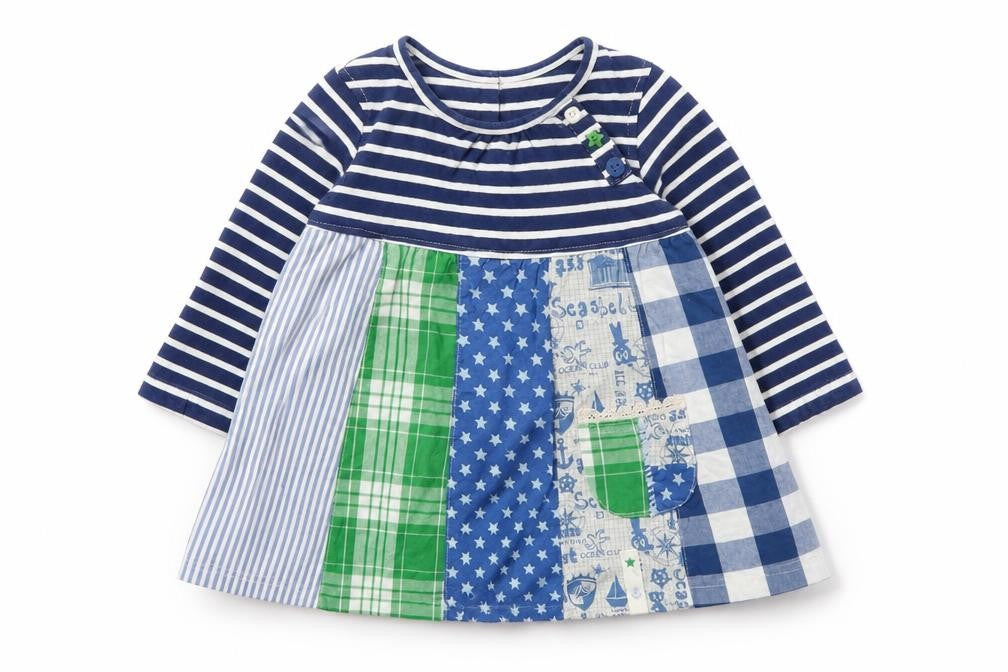 Next  Girls Blue Argyle/Diamond  Fit & Flare  Size 9-12 Months