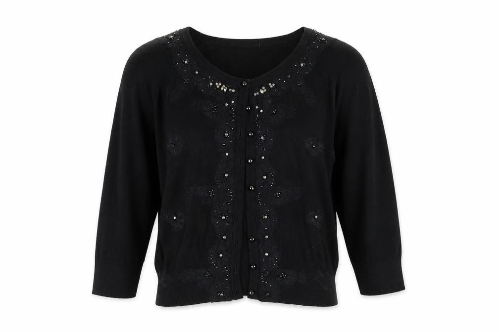 Matalan Womens Black  Knit Cardigan Jumper Size 8