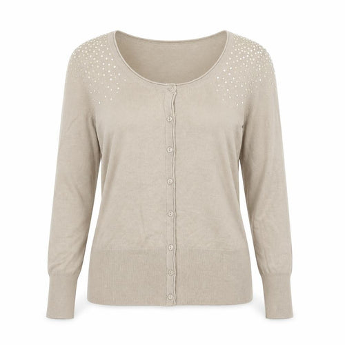 Yessica Womens Beige   Cardigan Jumper Size M