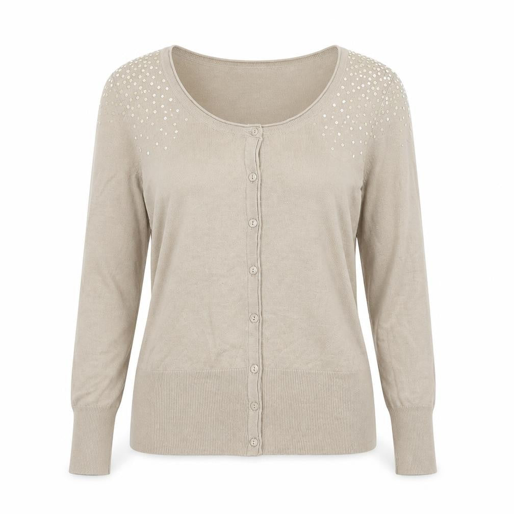 Yessica Womens Beige   Cardigan Jumper Size M