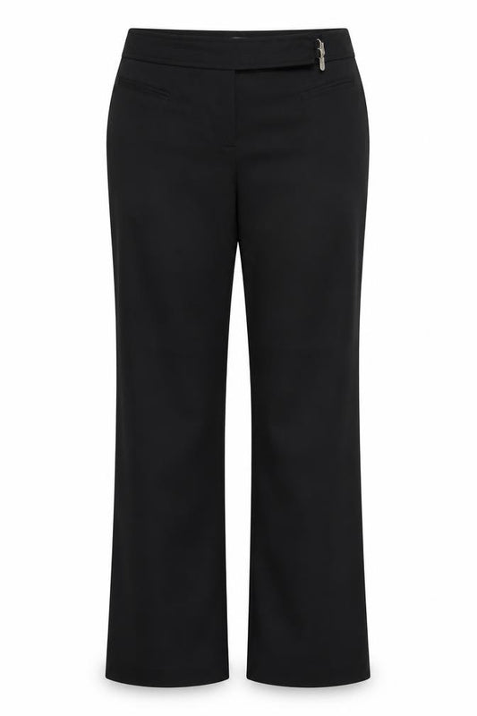 Front view of T. Tuch women’s black trousers, size UK 14, 30-inch leg