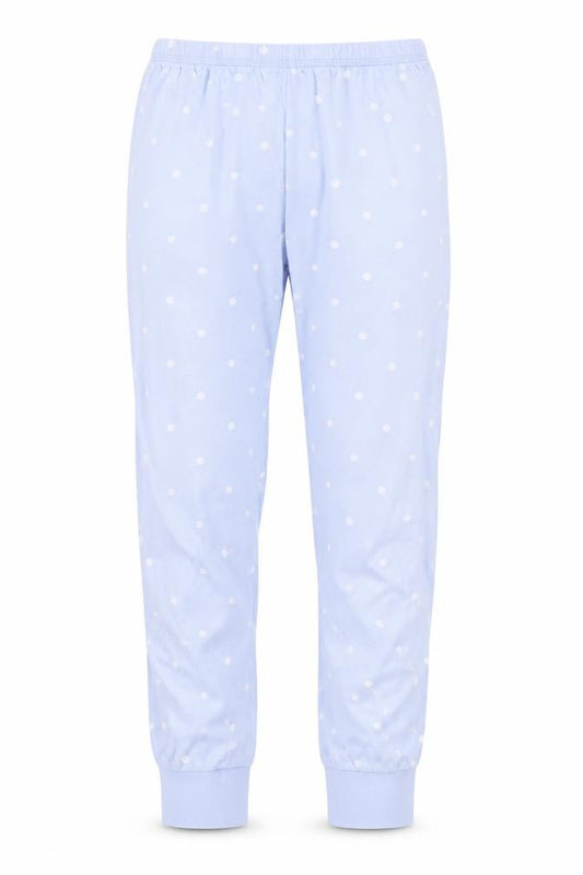 Front view of George girls’ blue polka dot snow pants trousers, size 9-10, years