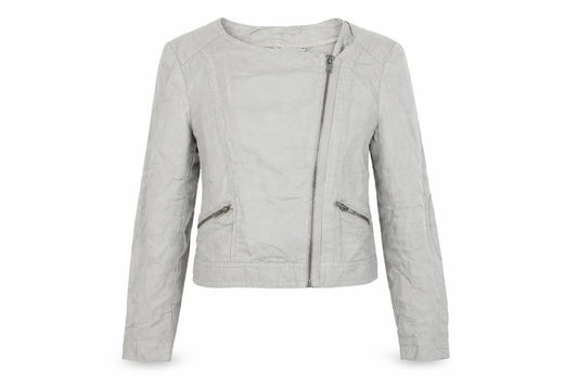 Front view of Divided women’s grey jacket coat, size UK 10