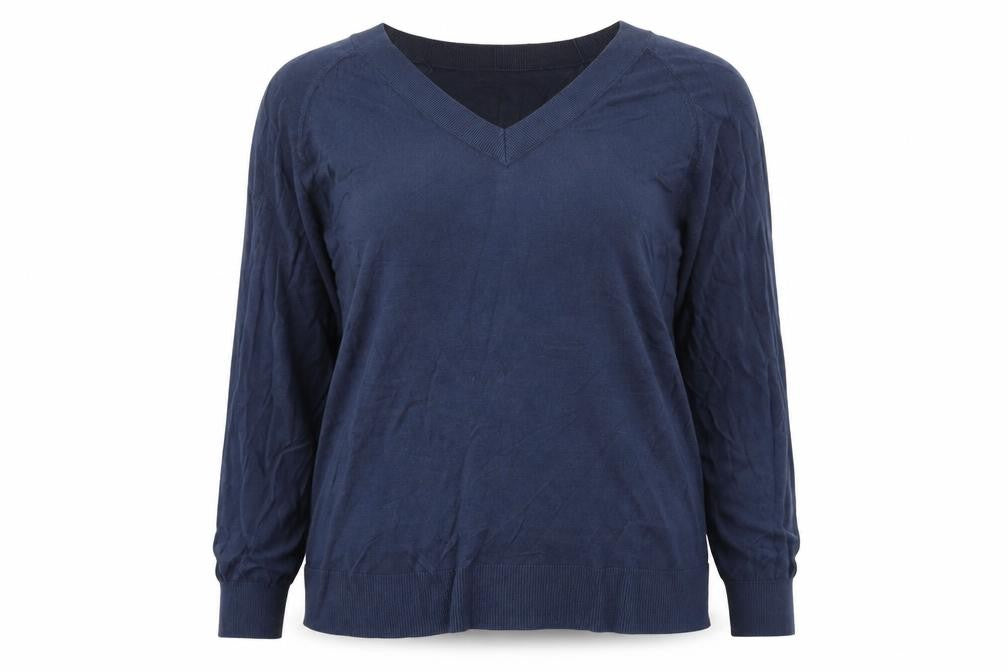 Front view of H&M women’s blue jumper, size L