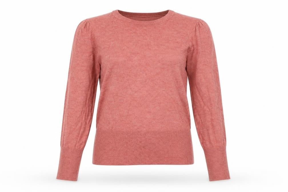 Front view of Marks & Spencer women’s red jumper, size UK 8