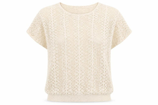 Front view of BHS women’s beige jumper, size UK 12