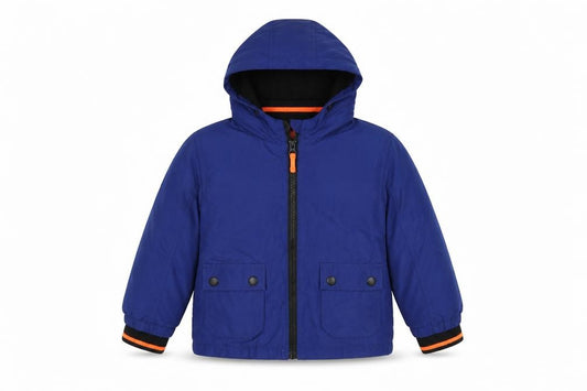 Front view of Primark boys’ blue basic coat coat, size 4XL